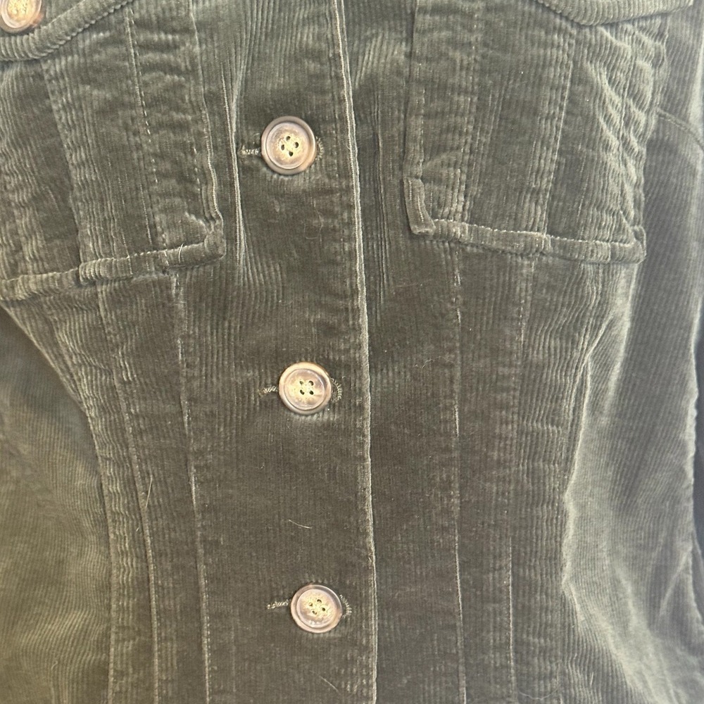 🆕 KUT FROM THE KLOTH Kyra Deep Olive Green Corduroy Utility Jacket NWOT Small - Picture 4 of 8